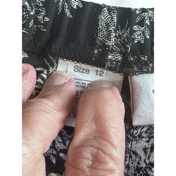 Vintage Kathie Lee Black Floral Toile Maxi Skirt Women’s Size 12 Waist 32” - Picture 8 of 10